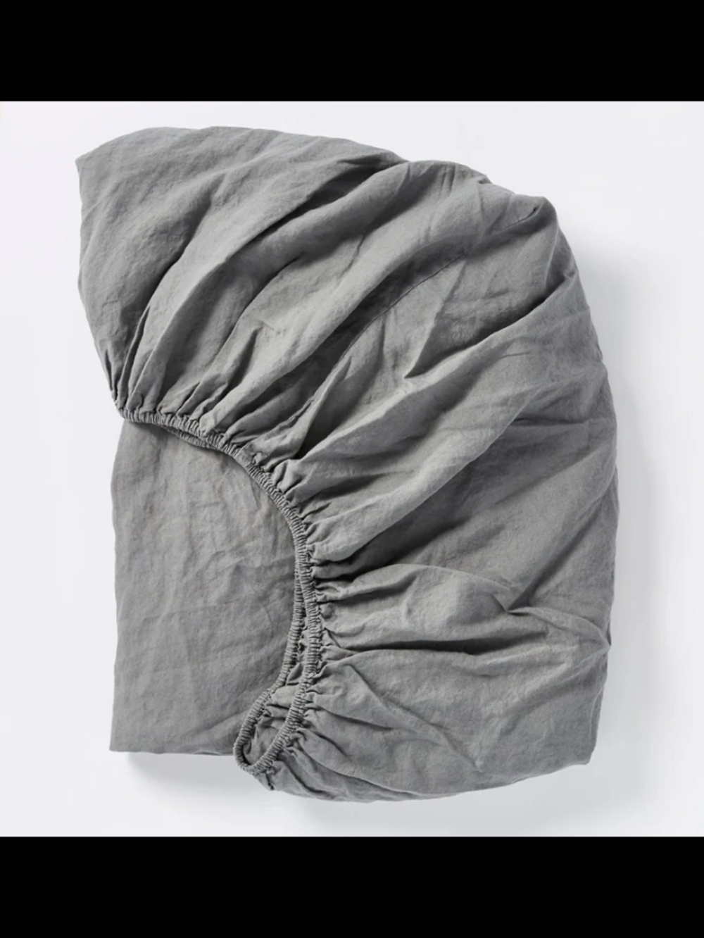 Coyuchi Relaxed Organic Linen Fitted Sheet in Slate Grey, Sz Full, NWT!